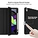 Akkerds Compatible with iPad Air 11 Inch Case 7th/6th Generation (M3/M2) 2025/2024, for iPad Air 5th/4th Generation Case 10.9 Inch 2022/2020 with Pencil Holder[Auto Sleep/Wake], Black