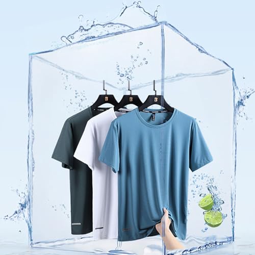 Ice Silk Stretchy Breathable Mesh T-Shirt, Quick Dry Workout Shirts, Short Sleeve Athletic Running T-Shirts for Men2