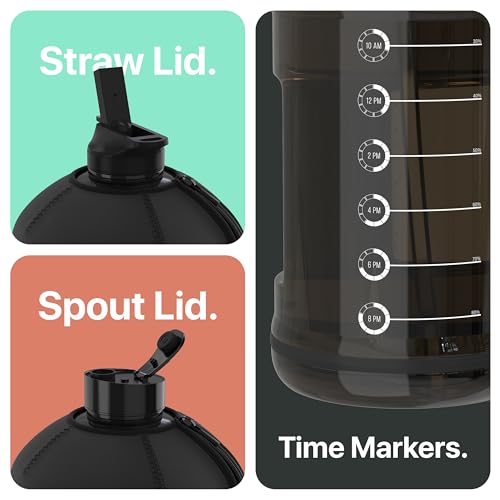 Hydro Gallon ® - 1 Gallon Water Bottle Jug With Insulated Sleeve And Straw Lid thumb #3