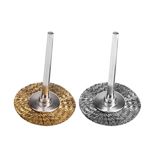 Image of 24pcs Stainless Steel and Brass Wire Wheel Polishing Brushes for Angle Grinder, Electric Drill, and Rotary Tools with Shank Mount - Cleaning and Metal Polishing Accessories