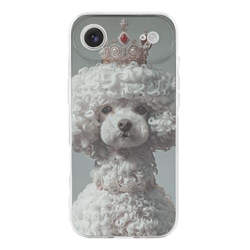 QMKFWT White Toy Poodle Phone Case for Phone 17, TPU Anti-Yellowing Scratch Resistant, Slim Shockproof Cover with Precise Cutouts, Supports Wireless Charging Phone Case for Phone 17