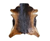 Sunshine Cowhides 100% Genuine Goat Hide Rug - Exotic Dark Natural Suede Leather Goat Skin Carpet for Living Room - Animal Skin Rug - Small 2.5 x 3 ft