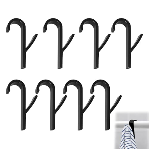 Caldamn 8pcs Towel Hooks Over Radiator Towel Rail Towel Radiator Brackets Hanger Bathrobe Hooks for Bathroom and Kitchen