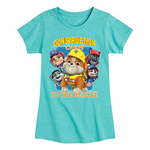 HYBRID APPAREL - Paw Patrol - Rubble & Crew - Construction Crew to The Rescue - Toddler & Youth Girls Short Sleeve T-Shirt