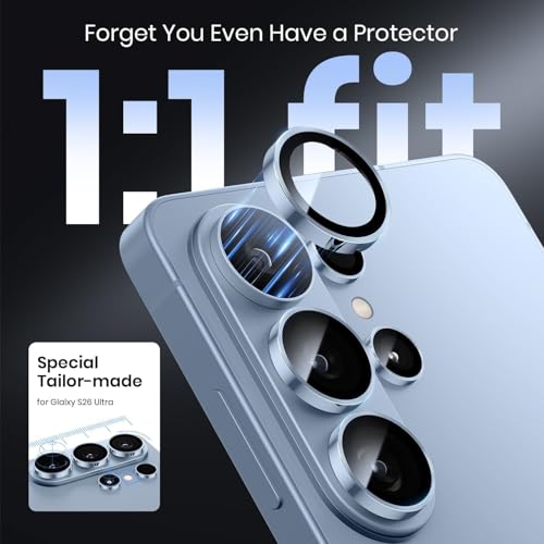 Image of ZARALA Camera Lens Frame Glass Compatible with Samsung Galaxy S26 Ultra Camera Lens Protector - [Top 9H+ Tempered Glass HD Invisible Fit Camera Screen Protector Cover Accessories Case Friendly