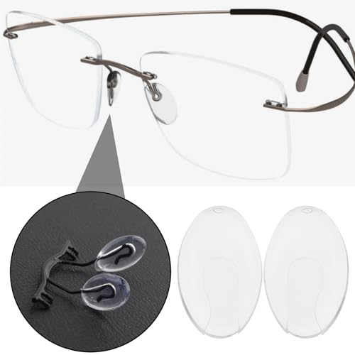 ECSiNG 10 Pairs Insert Nose Pads Glasses Nose Pads Replacement Part Silicone Eyeglass Nosepads Compatible with Silhouette Rimless Glasses Eyewear