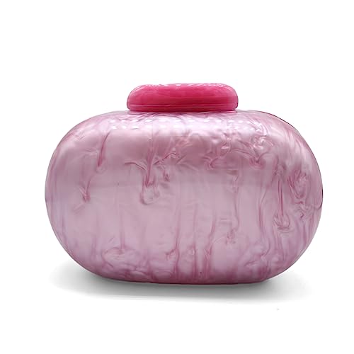 Image of Acrylic Evening Clutch Bag for Women Shell Shape Shoulder Crossbody Bag Glitter Marble Purse Handbag