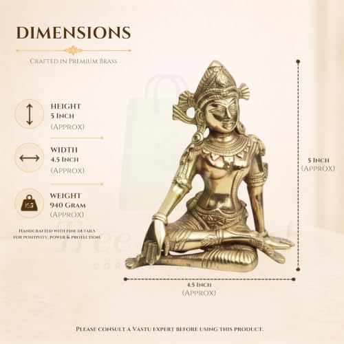 Image of Vastu Brass Indradev Ji Statue | Weight - 940gm Approx | Height - 5inch Approx | Vastu Remedy | Home & Office Decor | Indra Dev Idol for Vastu | Pack of 1