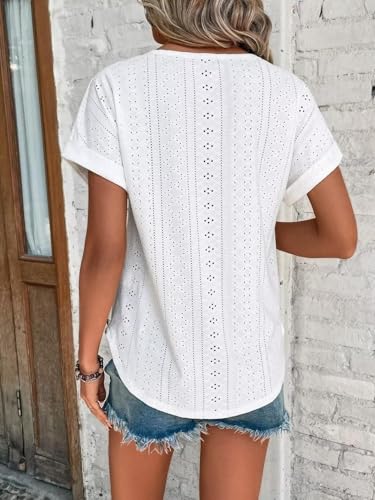 Eytino Plus Size Short Sleeve Casual Blouse (1X-5X)