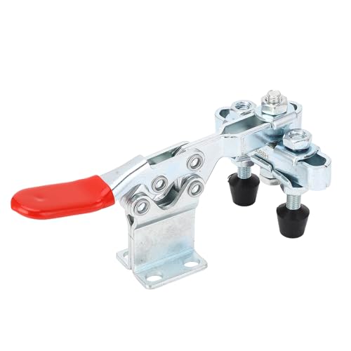 Toggle Clamp Dual Head Quick Release Iron 500lb Capacity with Secure Locking Mechanism Ideal for Woodworking Industrial Use