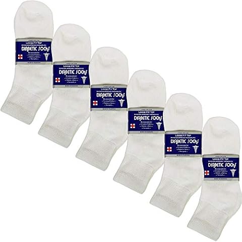 USBingoshop 6 Pairs Mens Physicians Approved Crew Ankle Diabetic Socks Cotton (U-6-PK-DAnkle-White) Cover