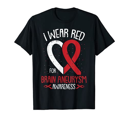 Ich trage rot für gehirn-aneurysma awareness warrior survivor t-shirt