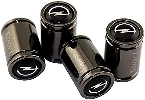 WYCFCF 4 PièCes MéTal de Bouchons Valve Pneus pour Opel Insignia Astra Corsa Mokka Zafira Vectra, Couvercle Pneu Voiture, Capuchon Tige à Air, Accessoires noir Cover