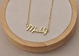 Aoloshow 18k Gold Plated Madi Heart Name Necklace Stainless Steel for Womens Birthday Graduation Jewelry