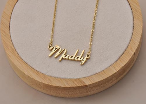 Aoloshow 18k Gold Plated Madi Heart Name Necklace Stainless Steel for Womens Birthday Graduation Jewelry