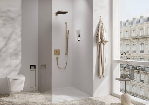 hansgrohe AddStoris - Handtuchhaken, Handtuchhalter, Bademantelhaken, verdeckte Befestigung, Badezimmer Zubehör, Brushed Bronze, 41742140