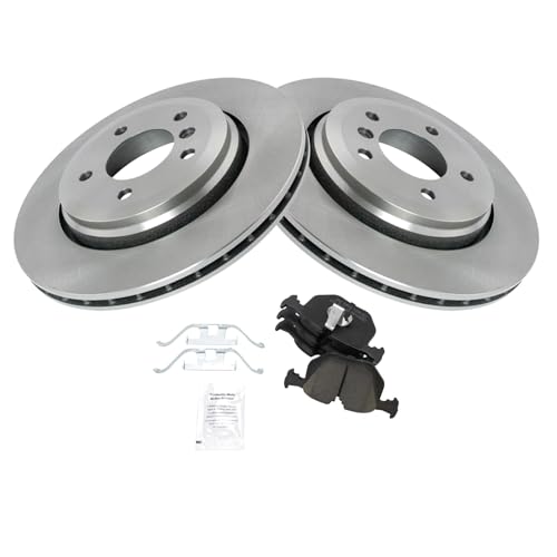 Image of TRQ Rear Brake Pad and Rotor Set Ceramic Compatible with 2001-2006 BMW 330Ci 2001-2005 330i 330xi