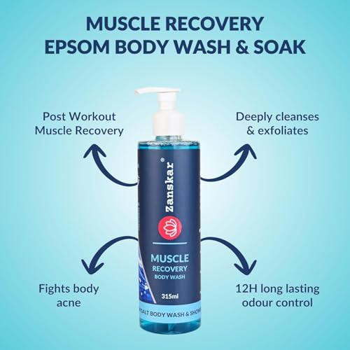 Image of Epsom Body Wash (315 ml) for Workout Recovery | Active Lifestyle Shower Gel | Sore Muscles & Fatigue Relief | Salicylic Acid + Niacinamide + Amino Acids | Suitable for all Skin Types (Pack of 2)