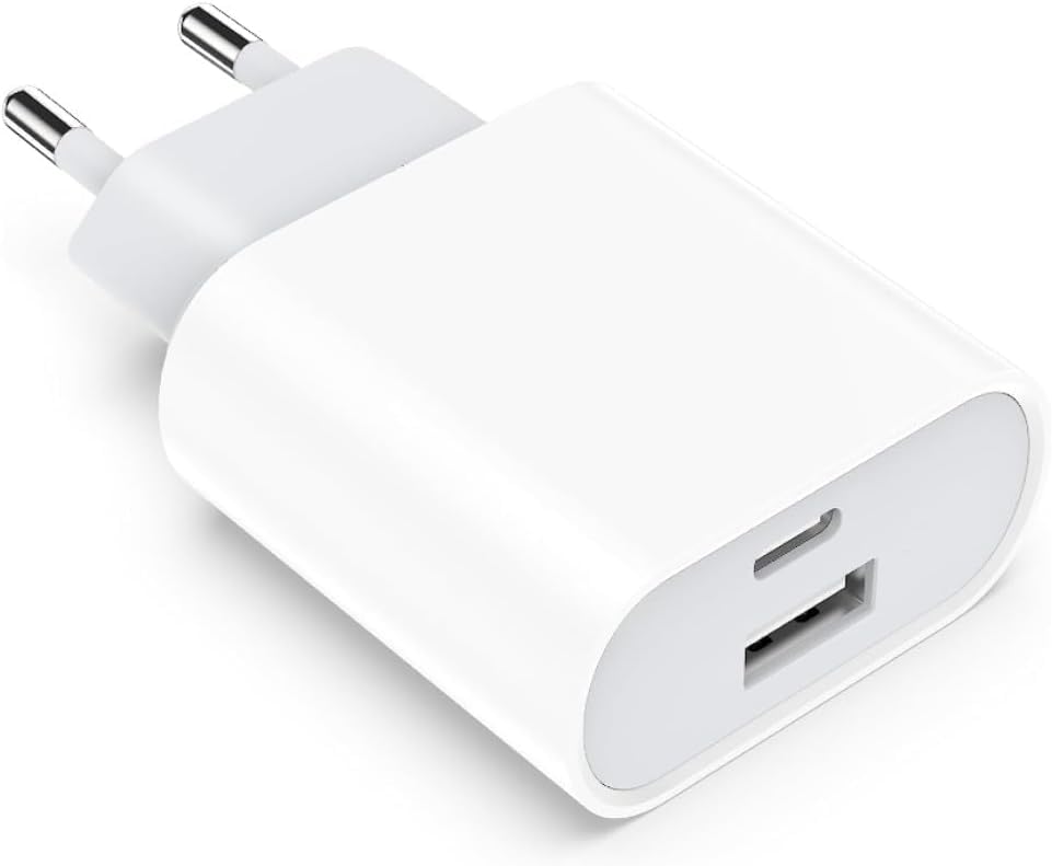 Chargeur USB C, Prise Multiple Secteur 20W Rapide, pour iPhone 17/16/15 Pro Max/14 13/12/11/...