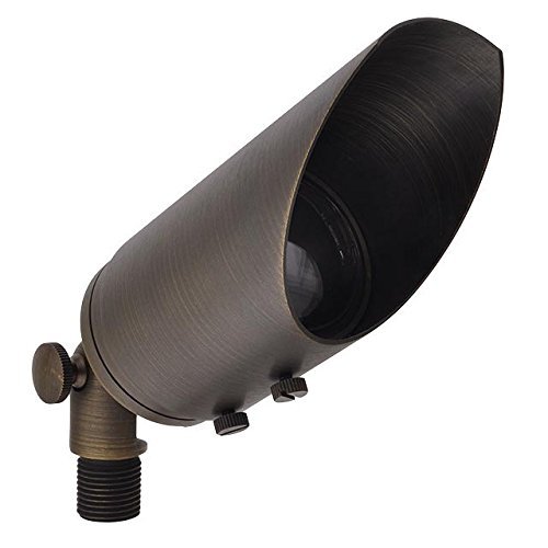 MarsLG BRS1 ETL-Listed Solid Brass Low Voltage Landscape Directional Spot Up Light in Antique Brass Finish with Ground Spike and Free MR16 LED Bulb, 36UL01BS