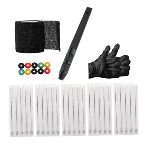 Tattoo Hand Poke Stick Tattoo Kit Self Adhesive Bandage 1 3 5 7 9RL Needles for Artist Black, Needles Set