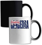 Canberra Tasse mit australischer Flagge, Farbwechsel, Weiß