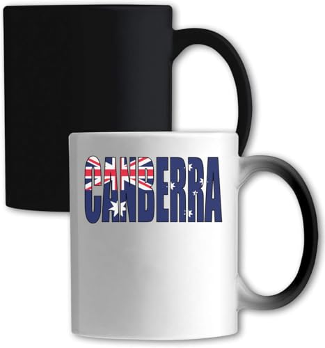 Canberra Tasse mit australischer Flagge, Farbwechsel, Weiß
