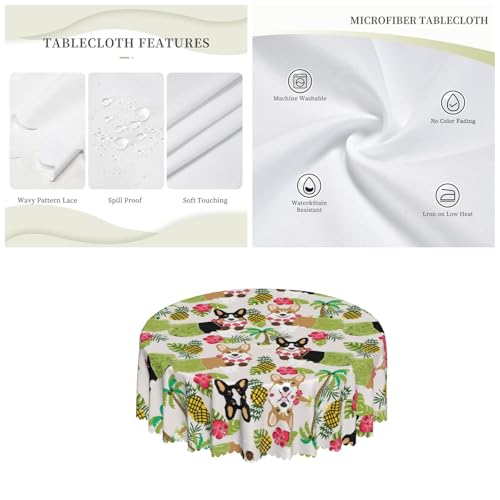 Nappe ronde hawaïenne Corgi 150 cm en polyester imperméable d'été - 4