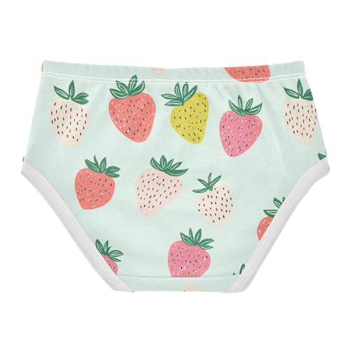 Wusikd Colorful Strawberries Girls' Underwear Cotton Girls Briefs Soft Toddler Underwear 2T2