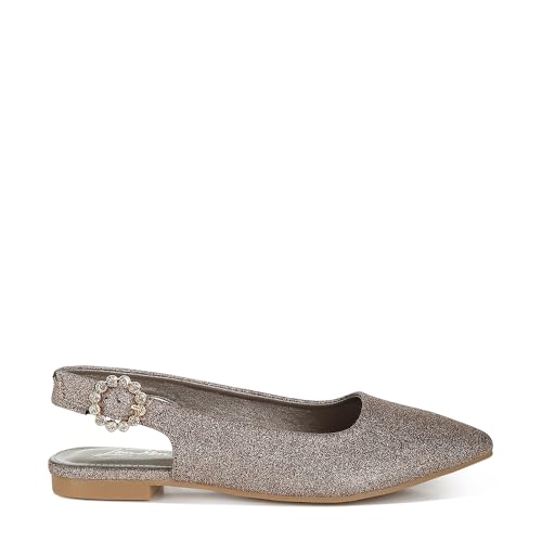 Giora Glitter Slingback Flat Sandals