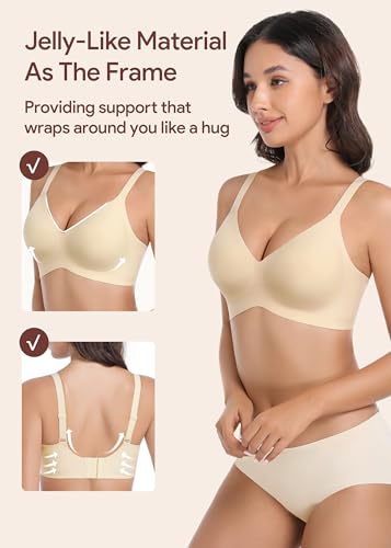 Women's Wireless Seamless Bra Ultra-Soft Push Up Full Coverage Bralette Everyday Comfort & Support4