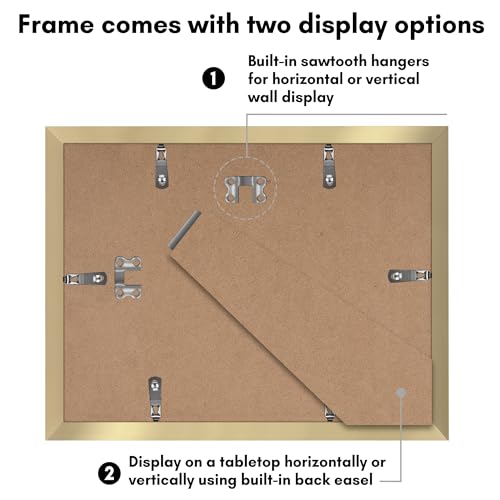 Americanflat 8.5x11 Diploma Frame with Polished Plexiglass - Set of 5 - Legacy Collection - Certificate Frame for Tabletop and Wall Display - Gold by Americanflat - Image 5