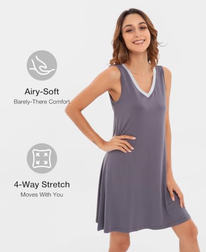 Image of GYS Cooling Bamboo Viscose Sleeveless Nightgowns for Women