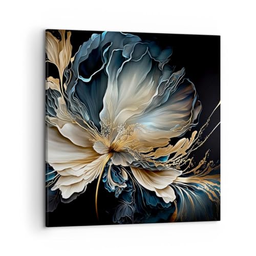 Impression sur toile fleur botanique de 50x50cm pour salon moderne