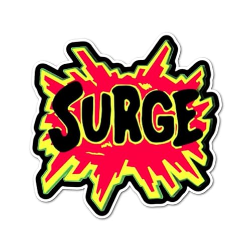 3' Surge Vintage Discontinued Soda Pop Nostalgic Retro GiftLaminated Laptop Sticker classic growing aging gift birthday perfect for tablet pc kindle laptop tumbler and more
