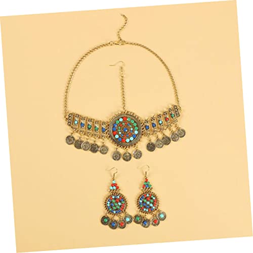 Tocado y pendientes étnicos GALPADA para brillar en fiestas de disfraces y festivales boho 7
