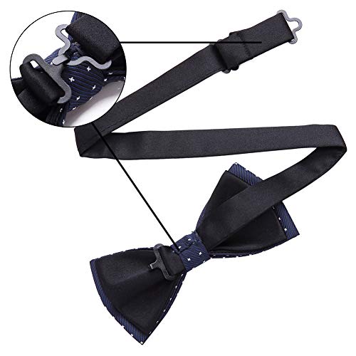Image of AUSKY 8 PACKS Elegant Adjustable Pre-tied Bow Ties for Men Boys (1&4&5&6&8 Pack for option)