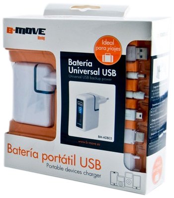 B-Move BM-ADB03 - Batería USB portátil para Coche y hogar, con Bolsa para el Transporte