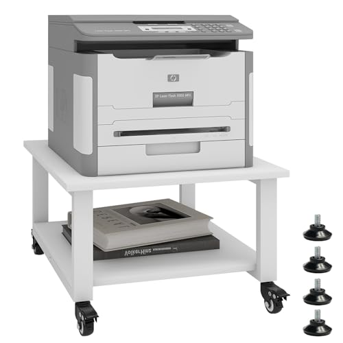 Image of Natwind 2 Tier Laser Printer Stand,20''x20'' Under Desk Printer Cart, White