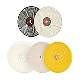 Buffing Polishing Wheel 8" (20.32cm) x 5/8"(1.58cm) Arbor Soft(60Ply) Fine(60Ply) Medium(40Ply) Coarse(3/5" (1.52cm) Thick）Rough(3/5"(7.62cm) Thick) for Bench Grinder - 5 Pcs