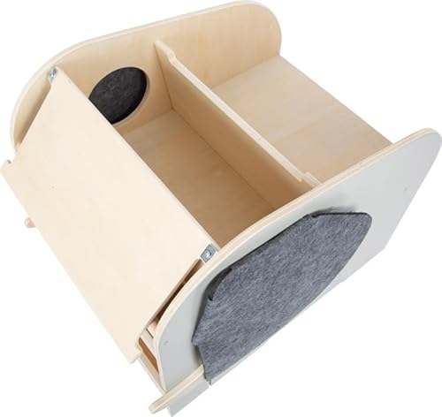 Small Foot Spielzeugbox mit Sitz und Rollen Elefant „Wildlife“ aus Holz, Spielzeug-Aufbewahrung mit vielen Funktionen, 12423