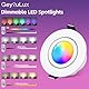 GeyouLux LED Einbaustrahler Dimmbar RGB,Led Spot 230V 68mm Aluminium,IP44 5W 3CCT 3000K/4000K/6000K Einbauleuchten,120° + 45° Schwenkbar Deckenspots Weißes mit IR Fernbedienung für Badezimmer,4 stück