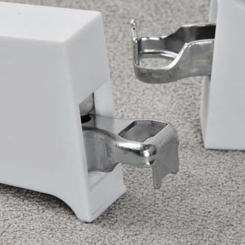 Naseom 4 Stück Einstellbar Schrankaufhänger, Stahl Schrankaufhängerhalter Hänge-Schranksystem, Tragkraft 150 kg, Oberschrank Schrank-Aufhängung für Wandbefestigung, weiß