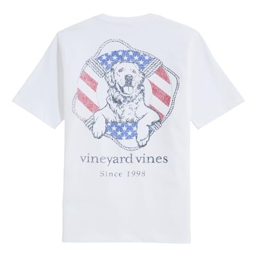 vineyard vines Boys' USA Dog Life Ring Short-Sleeve Pocket Tee