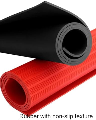 Large Insulating Rubber Mats - 3MM Thick Non-Conductive Switchboard Mat, Red, Non-Slip High Voltage Floor Matting for Home & Commercial Use (100x500cm/39.4x197in)