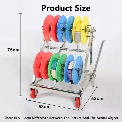 Support de bobines manuel portable et distributeur de câbles de 53 cm - 3