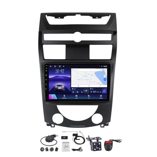 MLXABH Android 12 Radio estéreo para automóvil para Ss-angYon-g Rexton Y250 2 2006-2012 Pantalla de 9 pulgadas Carplay incorporado Android Auto Controles en el volante Bluetooth FM AM con cámara de re