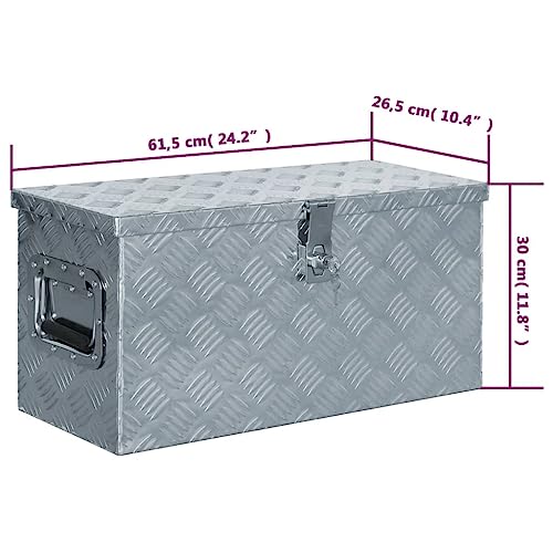 vidaXL Aluminiumkiste 61,5x26,5x30cm Alu Box Koffer Werkzeugbox Transportkiste