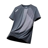 2026 T Shirt Uomo Estate Seta Cool Lose Shirt Sport Manica Corta, grigio scuro, XL