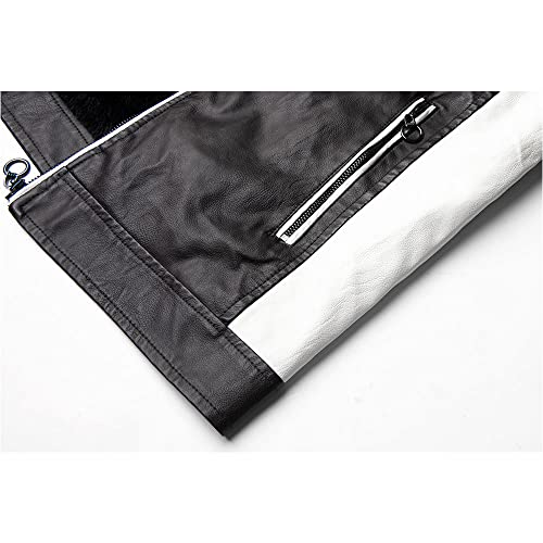 orealexpress Retro Vintage Biker Tattoo Rock Ride Wind Skull Piston Bike, Motorcycle Riding Jacket, Personalized Mens PU Leather Coat Custom Motorcycle Jacket Black White